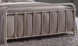 Save On Goods UK 4Ft6 Double Ivory White Tubular Steel Metal Retro Victorian Bed Frame Bedstead - thumbnail 3
