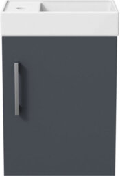 Affine Modern Bathroom Basin Sink Vanity Unit Wall Hung 1 Tap Hole 400mm Gloss Grey - thumbnail 6