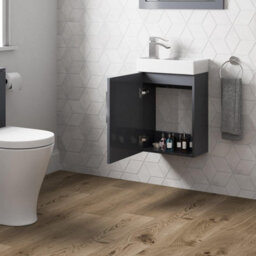 Affine Modern Bathroom Basin Sink Vanity Unit Wall Hung 1 Tap Hole 400mm Gloss Grey - thumbnail 3