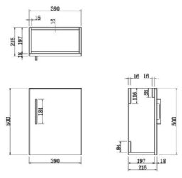 Affine Modern Bathroom Basin Sink Vanity Unit Wall Hung 1 Tap Hole 400mm Gloss Grey - thumbnail 8