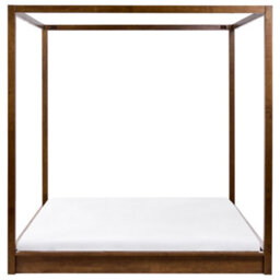 Beliani Four Poster Bed Wood Herliere 180 X 200 Cm (Eu Super King) Dark Brown - thumbnail 4