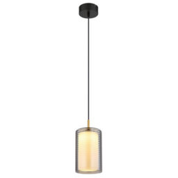 Luminosa Lighting Luminosa Lampigna Slim Pendant Ceiling Light Matt Black Opal Glass Shade Led 3000K