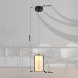 Luminosa Lighting Luminosa Lampigna Slim Pendant Ceiling Light Matt Black Opal Glass Shade Led 3000K - thumbnail 7