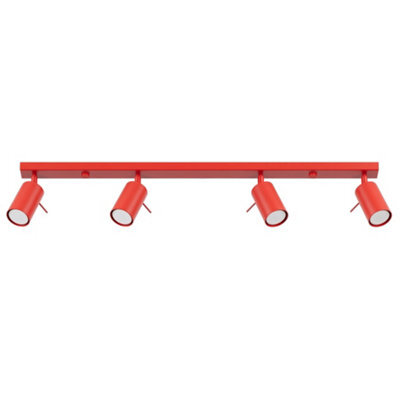 Sollux Lighting Ring Steel Red 4 Lights Modern Ceiling Lamps - image 1