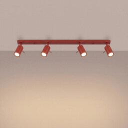 Sollux Lighting Ring Steel Red 4 Lights Modern Ceiling Lamps - thumbnail 3
