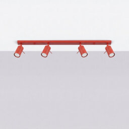 Sollux Lighting Ring Steel Red 4 Lights Modern Ceiling Lamps - thumbnail 2
