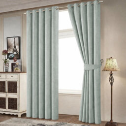 Bedlooms Sage Green Linen Curtain 100% Blackout Thermal Insulated Eyelet Curtain (Pair) 66 X 72 Inches With Tie Back Two - thumbnail 9