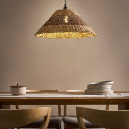 Wyld And Coco Pendant Lamp Paper Rope Natural Ceiling Light With Plaited Shade, W50 X D50 X H104Cm - thumbnail 1