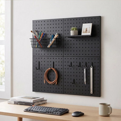 4 Piece Metal Pegboard Wall Organizer  For Walls - image 1