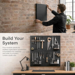 4 Piece Metal Pegboard Wall Organizer  For Walls - thumbnail 5