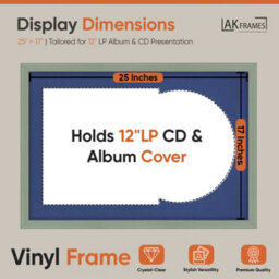 "AK Frames 25X17"" Green Classic Vinyl Record Frame With Blue Mount For 12 Inch Lp Cover & Disc - Overlapped Design" - thumbnail 2