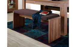 Impact Furniture Dining Bench Upholstered With Removable Cushion 126Cm Sturdy 2 Seat Brown Medium Oak Effect Gent
