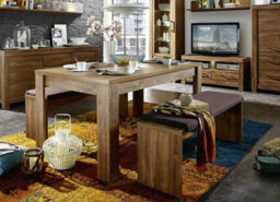 Impact Furniture Dining Bench Upholstered With Removable Cushion 126Cm Sturdy 2 Seat Brown Medium Oak Effect Gent - thumbnail 5