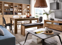 Impact Furniture Dining Bench Upholstered With Removable Cushion 126Cm Sturdy 2 Seat Brown Medium Oak Effect Gent - thumbnail 6