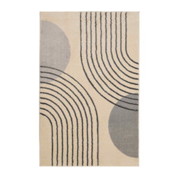 Melrose Modern Arcs Grey Lines Abstract Natural Design Large Indoor Area Rug 160/230Cm - thumbnail 4