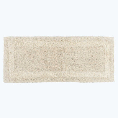 Homescapes Luxury Reversible Bath Mat Runner - Natural Cream - image 1