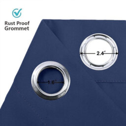 Ameha Plain Thermal Thick Blackout Eyelet Curtain For Living Room Ready Made Ring Top Navy Curtain Pair 90''x108'' Home Decor Uk - thumbnail 8
