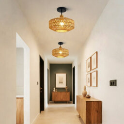 Harper Living Easy Fit Handwoven Rope Ceiling Light Shade With Reducer Ring, E27/b22 Woven Shade For Pendant Lights & Floor Lamps - thumbnail 4