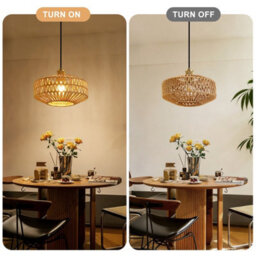 Harper Living Easy Fit Handwoven Rope Ceiling Light Shade With Reducer Ring, E27/b22 Woven Shade For Pendant Lights & Floor Lamps - thumbnail 7