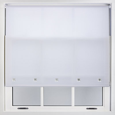 Furnished Daylight Roller Blind With Square Eyelets - Trimmable White, 225Cm X 165Cm - image 1