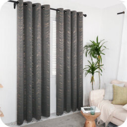 Deconovo Grey Curtains Foil Printed Thermal Curtains 55 X 54 Inch Dark Grey 2 Panels Window Treatment Eyelet Blackout Curtains - thumbnail 5