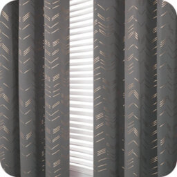 Deconovo Grey Curtains Foil Printed Thermal Curtains 55 X 54 Inch Dark Grey 2 Panels Window Treatment Eyelet Blackout Curtains - thumbnail 7