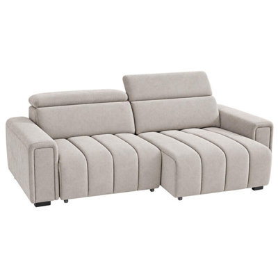 Furnishings For Less UK Millie Beige 3 Seater Electric Sliding Sofa Adjustable Headrests - image 1