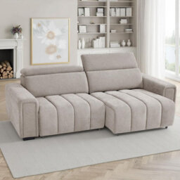 Furnishings For Less UK Millie Beige 3 Seater Electric Sliding Sofa Adjustable Headrests - thumbnail 2