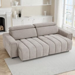Furnishings For Less UK Millie Beige 3 Seater Electric Sliding Sofa Adjustable Headrests - thumbnail 3