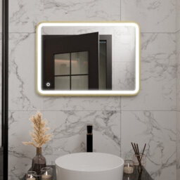 Harper & Harlow 700X500 Vela Brushed Brass Led Illuminated Bathroom Mirror - thumbnail 2