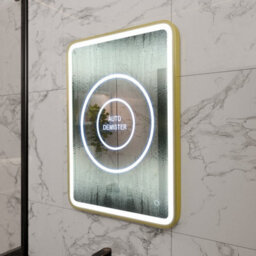 Harper & Harlow 700X500 Vela Brushed Brass Led Illuminated Bathroom Mirror - thumbnail 3
