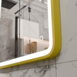 Harper & Harlow 700X500 Vela Brushed Brass Led Illuminated Bathroom Mirror - thumbnail 4