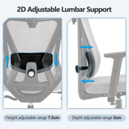 Yaheetech Ergonomic Desk Chair Multi-Adjustment Functions - Light Grey - thumbnail 4