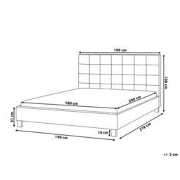 Beliani Bed Fabric La Rochelle 180 X 200 Cm (Eu Super King) Dark Grey - thumbnail 3