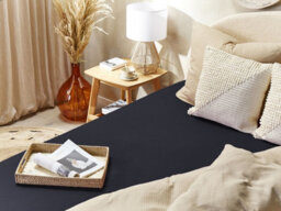 Beliani Fitted Sheet Janbu Cotton 90 X 200 Cm Black - thumbnail 2