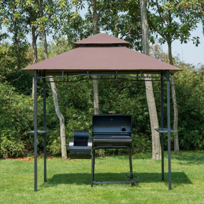 Outsunny Outdoor Double-Tier Bbq Gazebo Shelter Grill Canopy Barbecue Tent - image 1