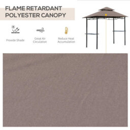 Outsunny Outdoor Double-Tier Bbq Gazebo Shelter Grill Canopy Barbecue Tent - thumbnail 6