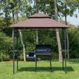 Outsunny Outdoor Double-Tier Bbq Gazebo Shelter Grill Canopy Barbecue Tent - thumbnail 1