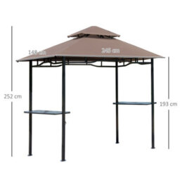 Outsunny Outdoor Double-Tier Bbq Gazebo Shelter Grill Canopy Barbecue Tent - thumbnail 3