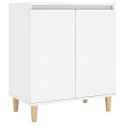 Vidaxl Sideboard With Solid Wood Legs White 60X35X70 Cm Engineered Wood - thumbnail 2