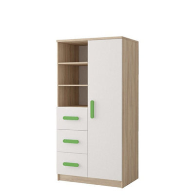 Arte Dynamic Oak Sonoma And White Sideboard H1600mm W800mm D400mm - Lime Handles For Vibrant Interiors - image 1