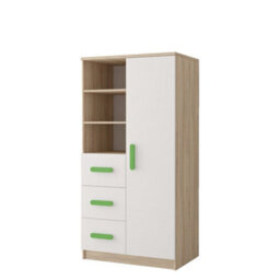 Arte Dynamic Oak Sonoma And White Sideboard H1600mm W800mm D400mm - Lime Handles For Vibrant Interiors - thumbnail 1