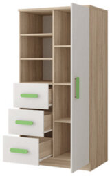 Arte Dynamic Oak Sonoma And White Sideboard H1600mm W800mm D400mm - Lime Handles For Vibrant Interiors - thumbnail 2