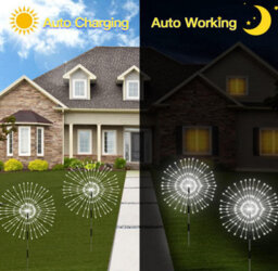 Amorly 5 Pack Solar Outdoor Stake Lights, 8 Modes Twinkling Copper Wire Decorative Landscape Lights For Garden Yard Patio Holiday Decor - thumbnail 2