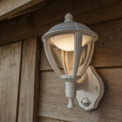 CGC Lighting Cgc White Outdoor Garden Porch Led Wall Lantern Light With Motion Sensor - image 1