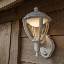 CGC Lighting Cgc White Outdoor Garden Porch Led Wall Lantern Light With Motion Sensor - thumbnail 1