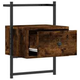 Berkfield Bedside Cabinet Wall-Mounted Smoked Oak 35X30X51 Cm Engineered Wood - thumbnail 8