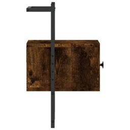 Berkfield Bedside Cabinet Wall-Mounted Smoked Oak 35X30X51 Cm Engineered Wood - thumbnail 6
