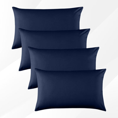Bedlooms Dyed Pillowcase 2 Pair- Soft Plain Pillow Covers Navy Envelop Closure - Easy Care Pillowcase Bedding Set 50X75 Cm - image 1
