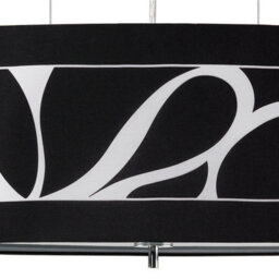 Luminosa Lighting Luminosa Manhattan Linear Pendant Large 3 Light L1, Sgu10, Polished Chrome, Frosted Glass With Black Patterned Shade - thumbnail 5